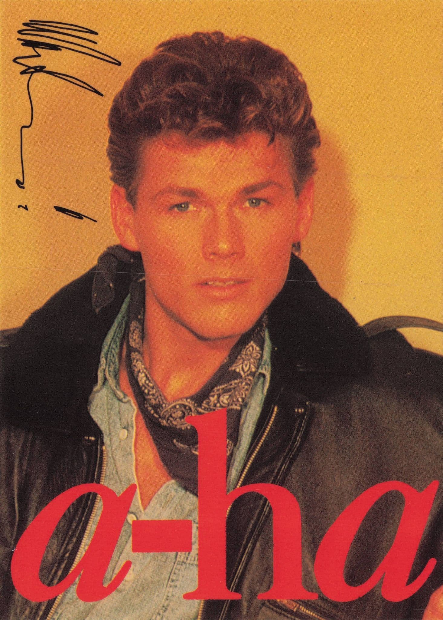 A-Ha Stunning Printed Signed Music Photo Postcard