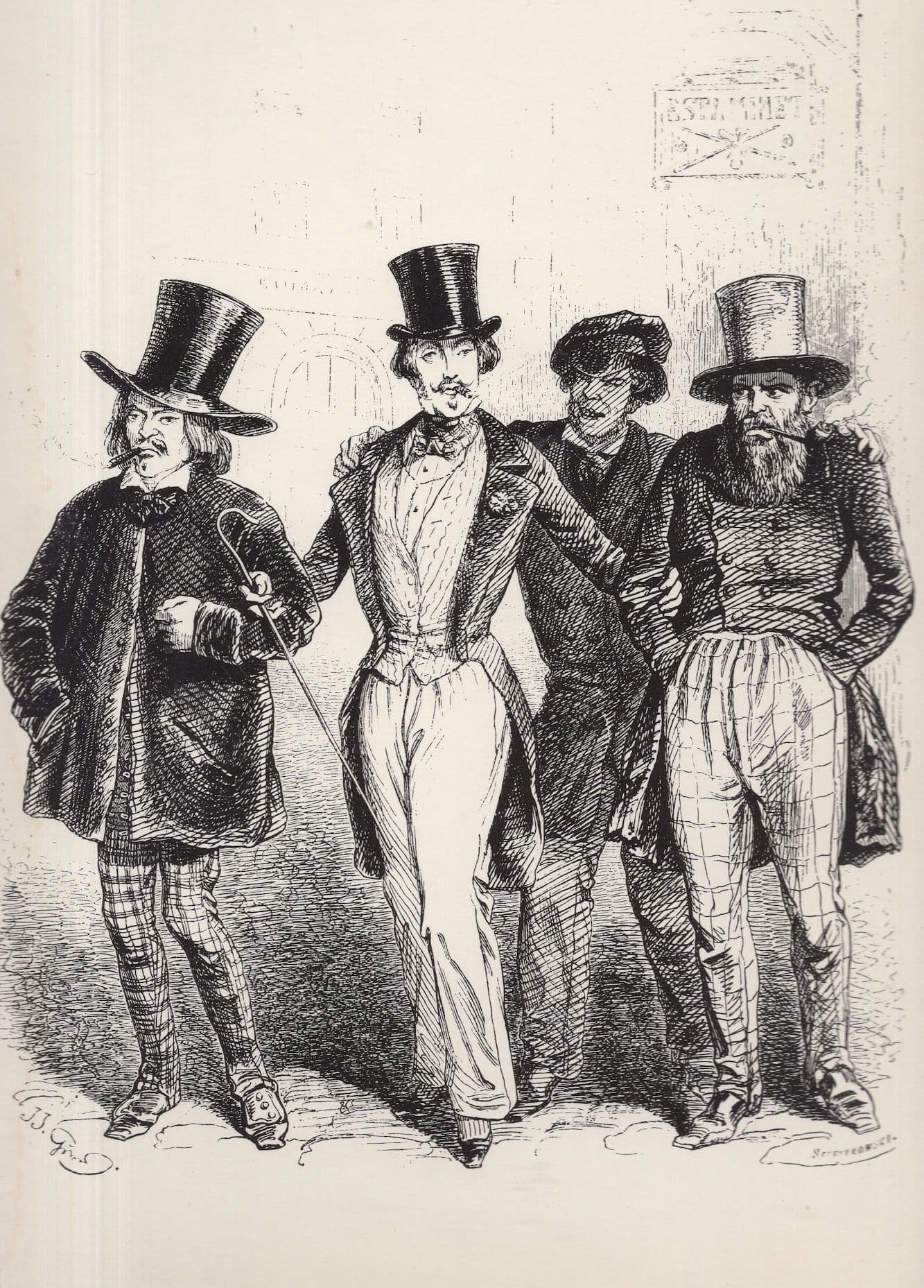 A Man Is Known By JJ Grandville Victorian French Illustrator Art Postcard