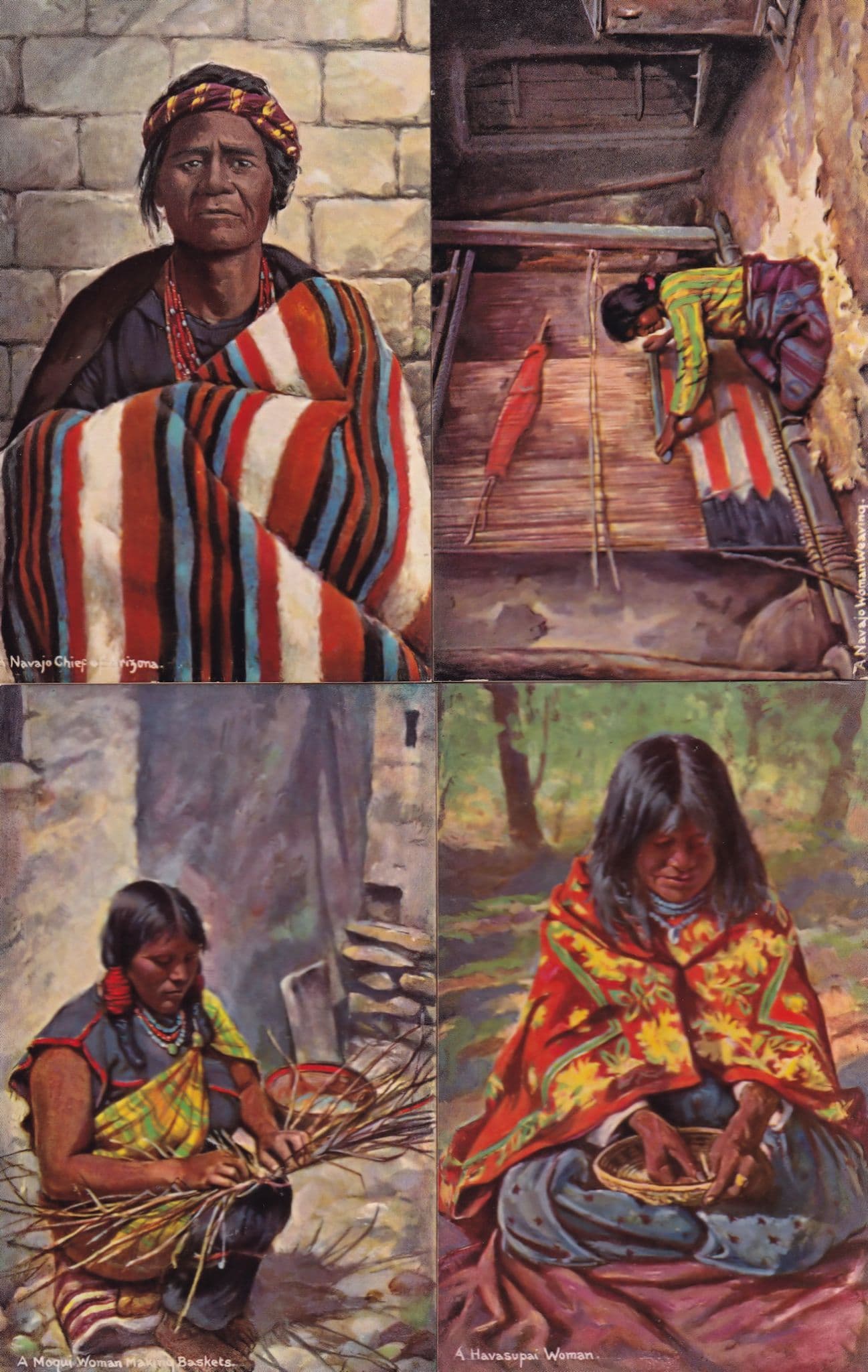A Moqui Woman Mojave Medicine Man 4x Red Indian Postcard s