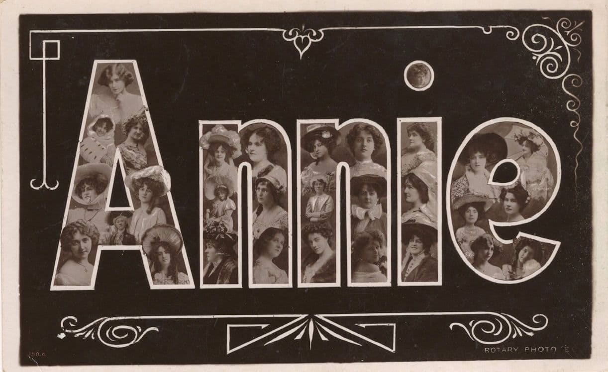 A Name Called Annie Big Letters Actress RPC Photo Old Postcard