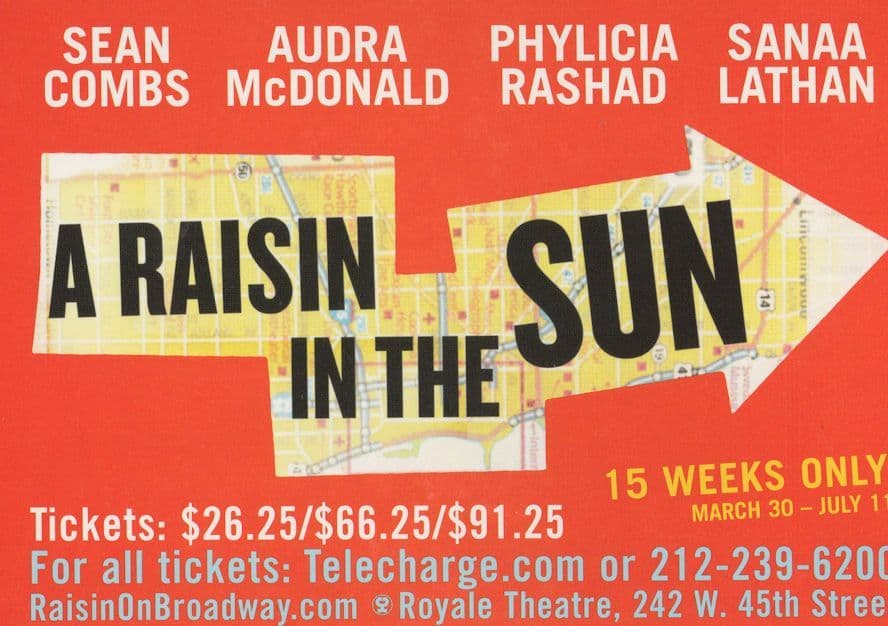 A Raisin In The Sun 1950s Chicago Play Advertising Postcard