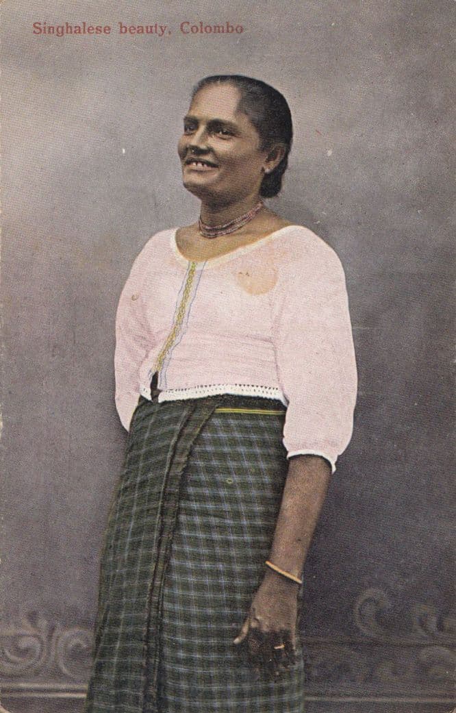 A Singhalese Beauty Colombo Antique Postcard