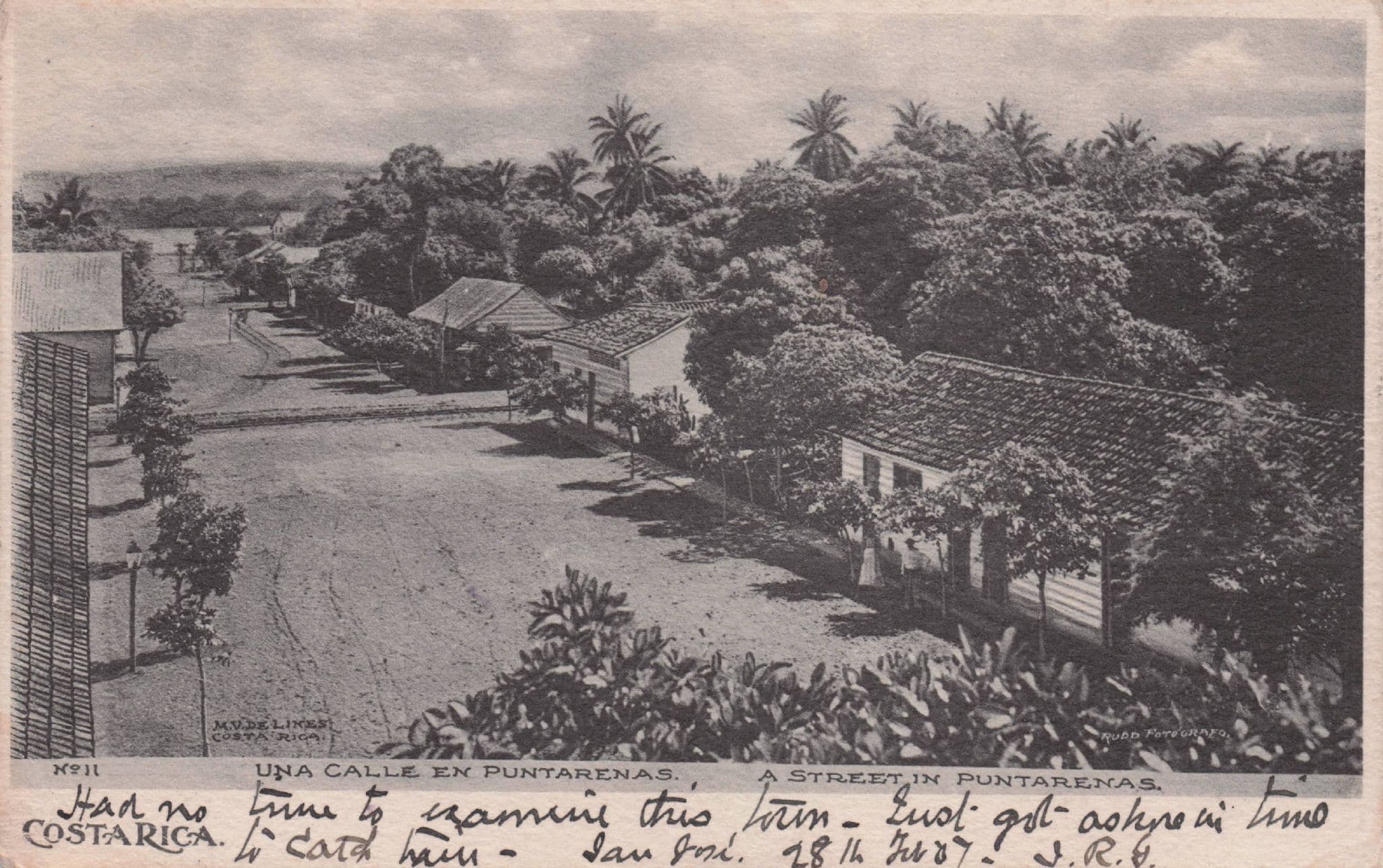 A Street In Puntarenas Costa Rica Antique South America Postcard