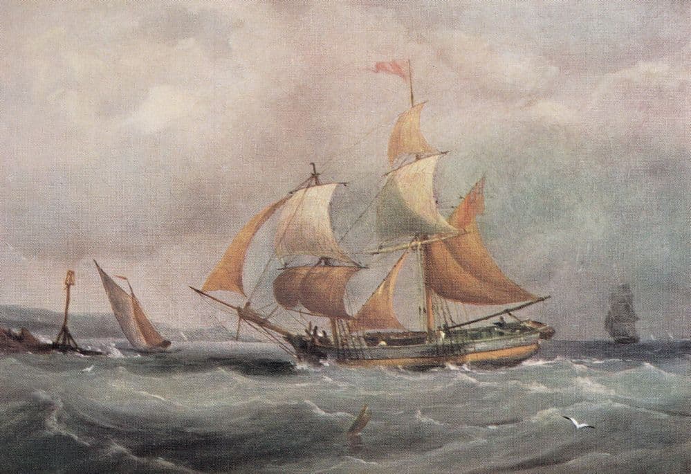 A Trading Brig Entering The Bristol Avon Joseph Walter Painting Postcard