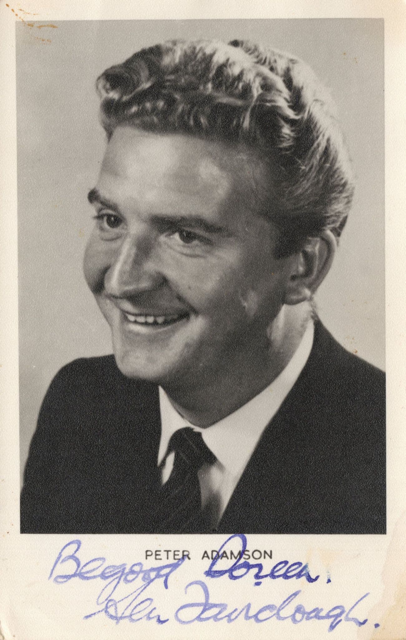 A Young Peter Adamson of Coronation Street Hand Signed Photo