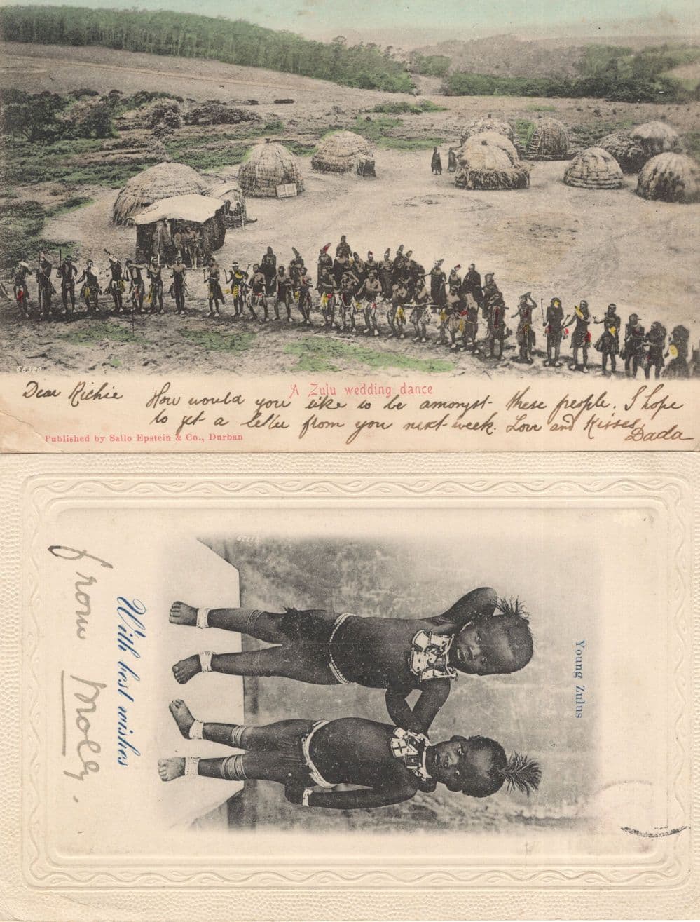 A Zulu Wedding Dance Young Zulus 2x African Postcard s