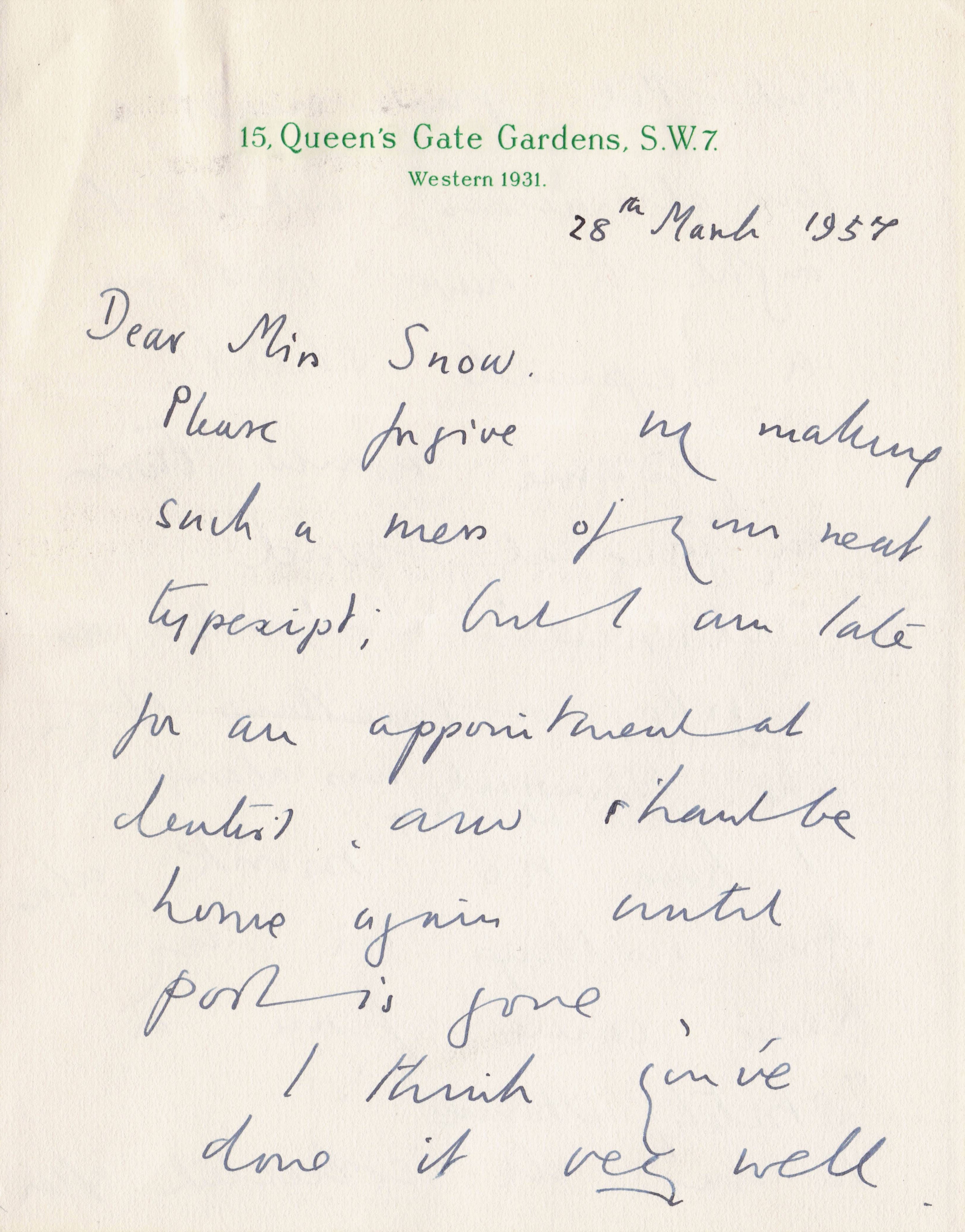Lady Cynthia Asquith Interview & 4 Page Hand Written & Signed Headed Paper Letter