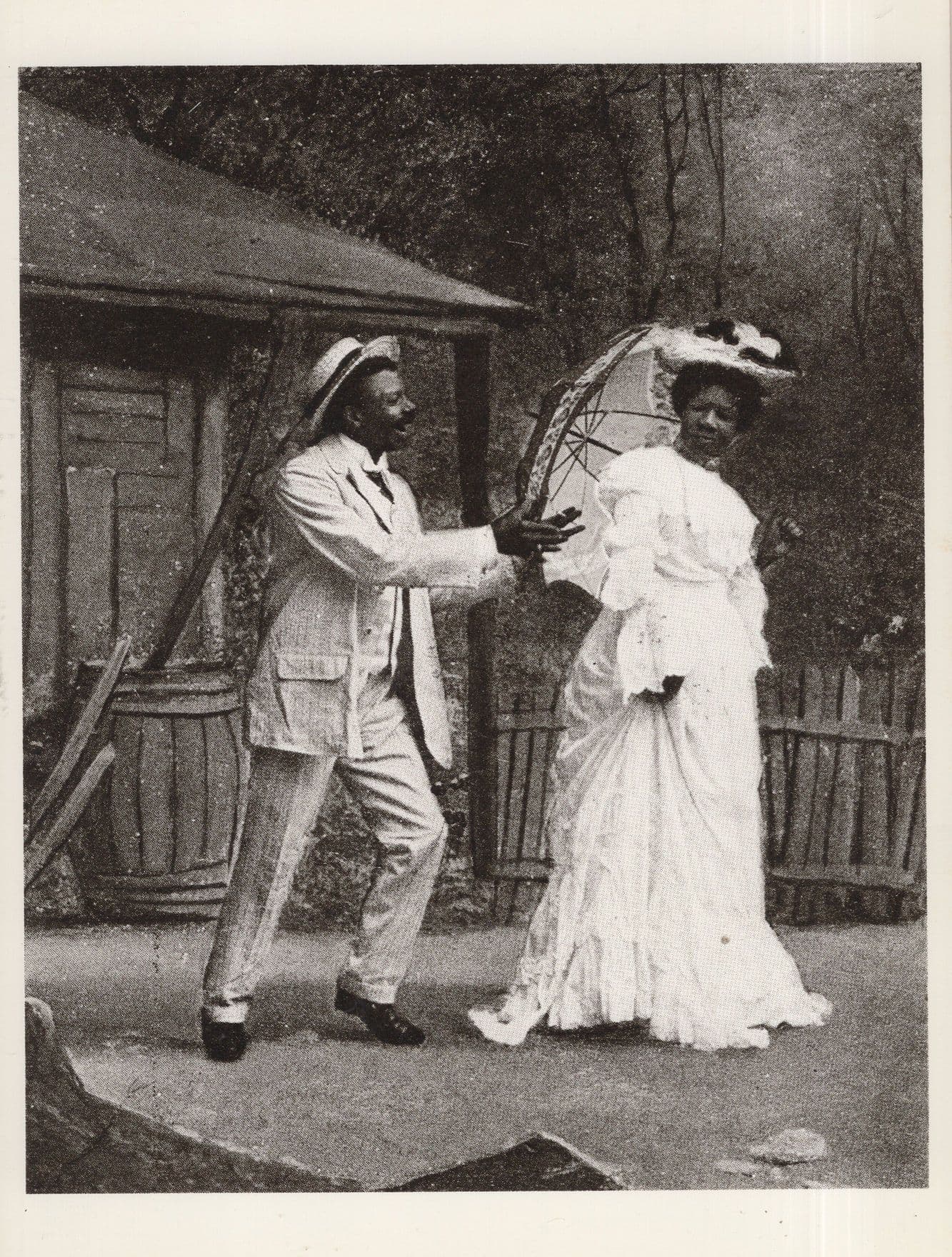 African American Man Lady Flirting Dating Chasing Photo Postcard