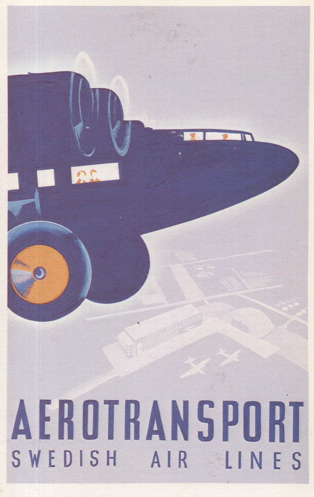Aerotransport Sweden Swedish Air Lines Poster Advertising Postcard