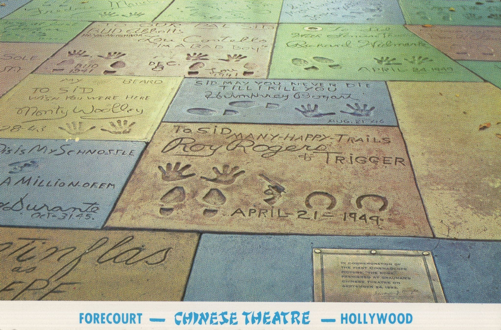 Chinese Theatre Hollywood Forecourt USA Postcard