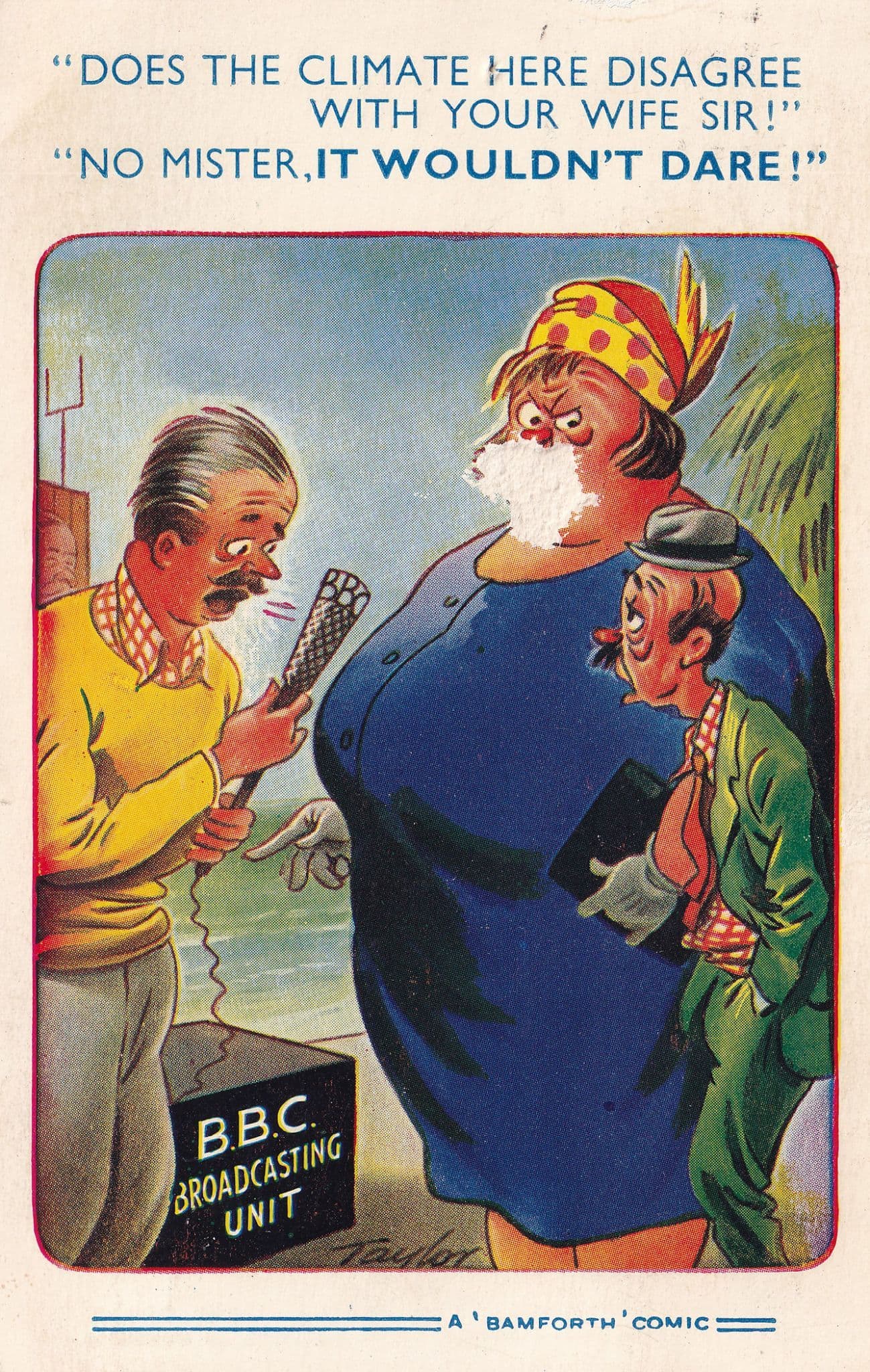 BBC TV Broadcasting Unit Vintage Comic Postcard