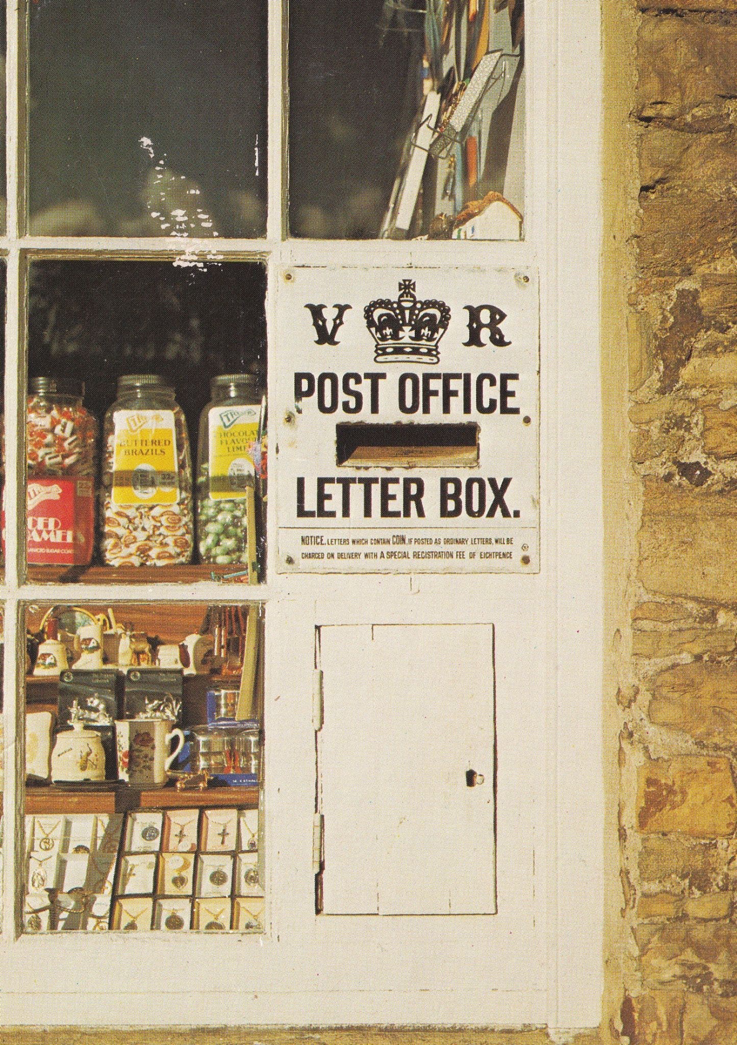 Blanchland Letter Box Northumberland Royal Mail Pillar Box 1970s Postcard