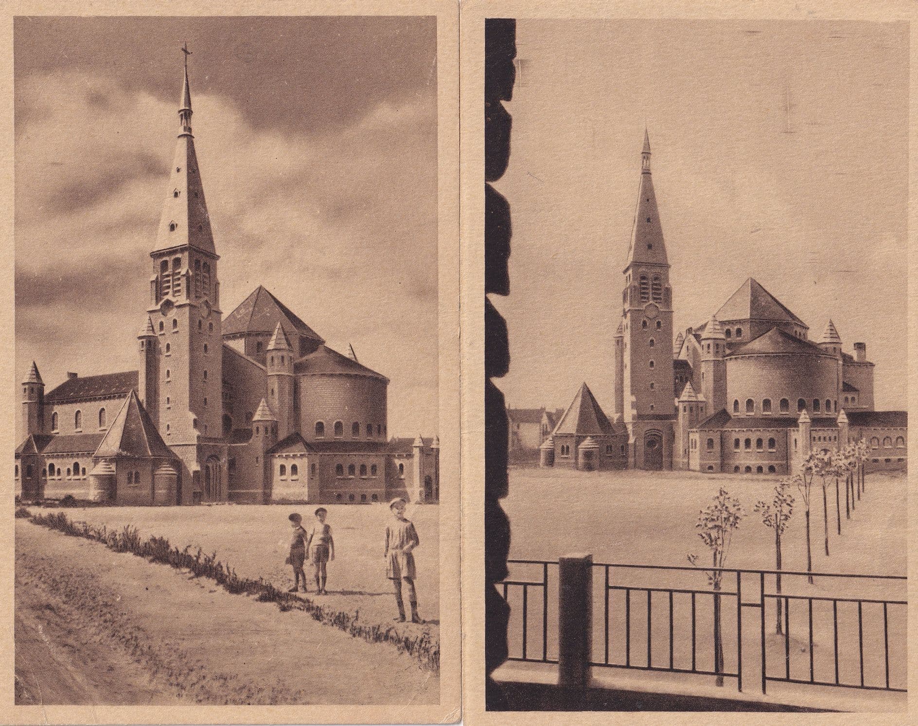 Children at Dijon Sanctuaire Diocesian Du Sacre Coeur 2x Postcard s