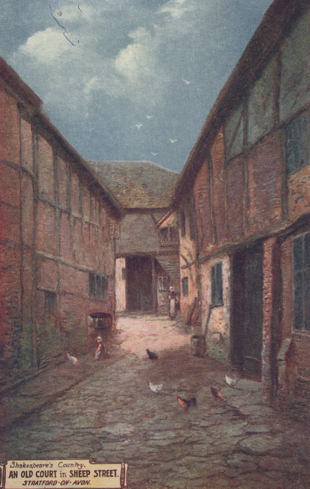 An Old Court in Sheep Street Stratford Upon Avon Rapco Postcard