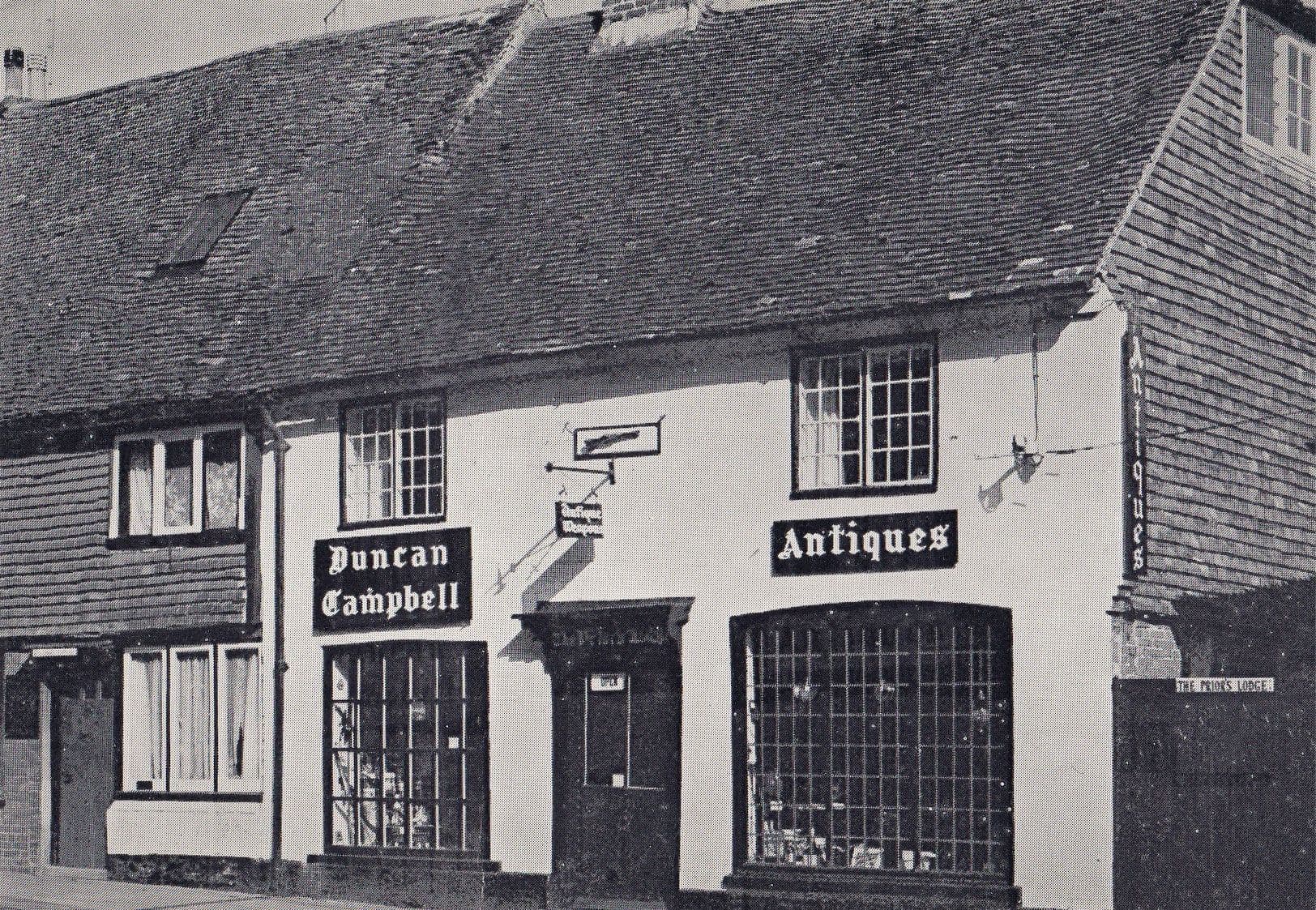 Duncan Campbell Antiques Shop Battle Sussex Real Photo Postcard