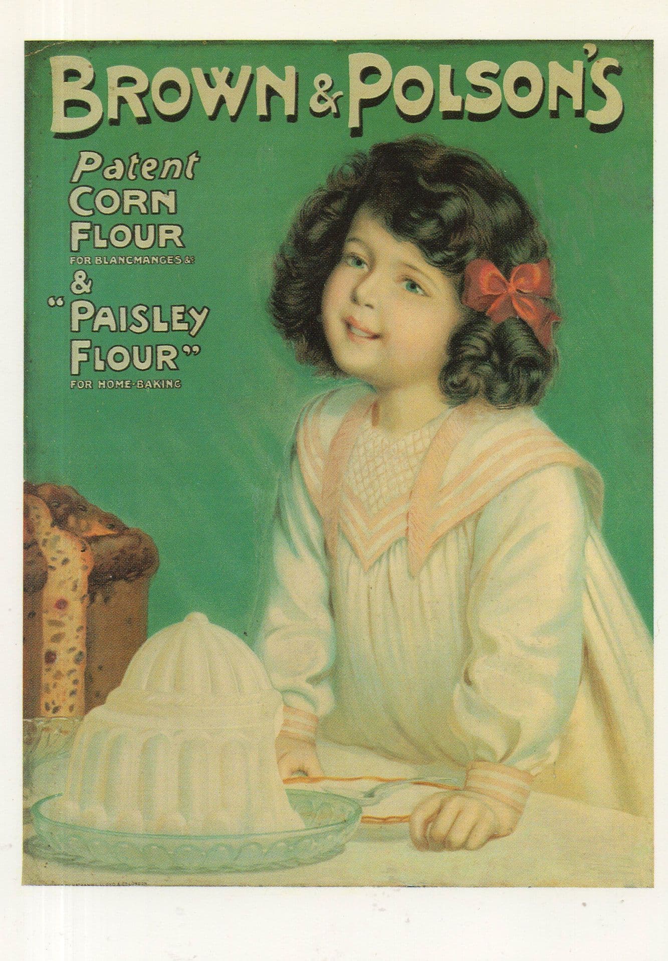 Brown & Polson's Patent Corn Flour Old Poster Advertising Postcard