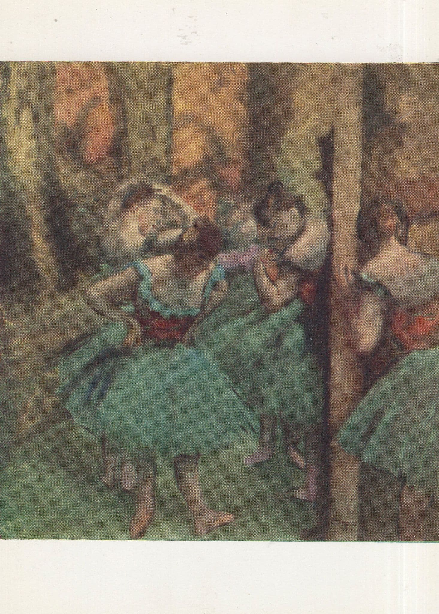 Edgar Degas Pink & Green Painting Postcard