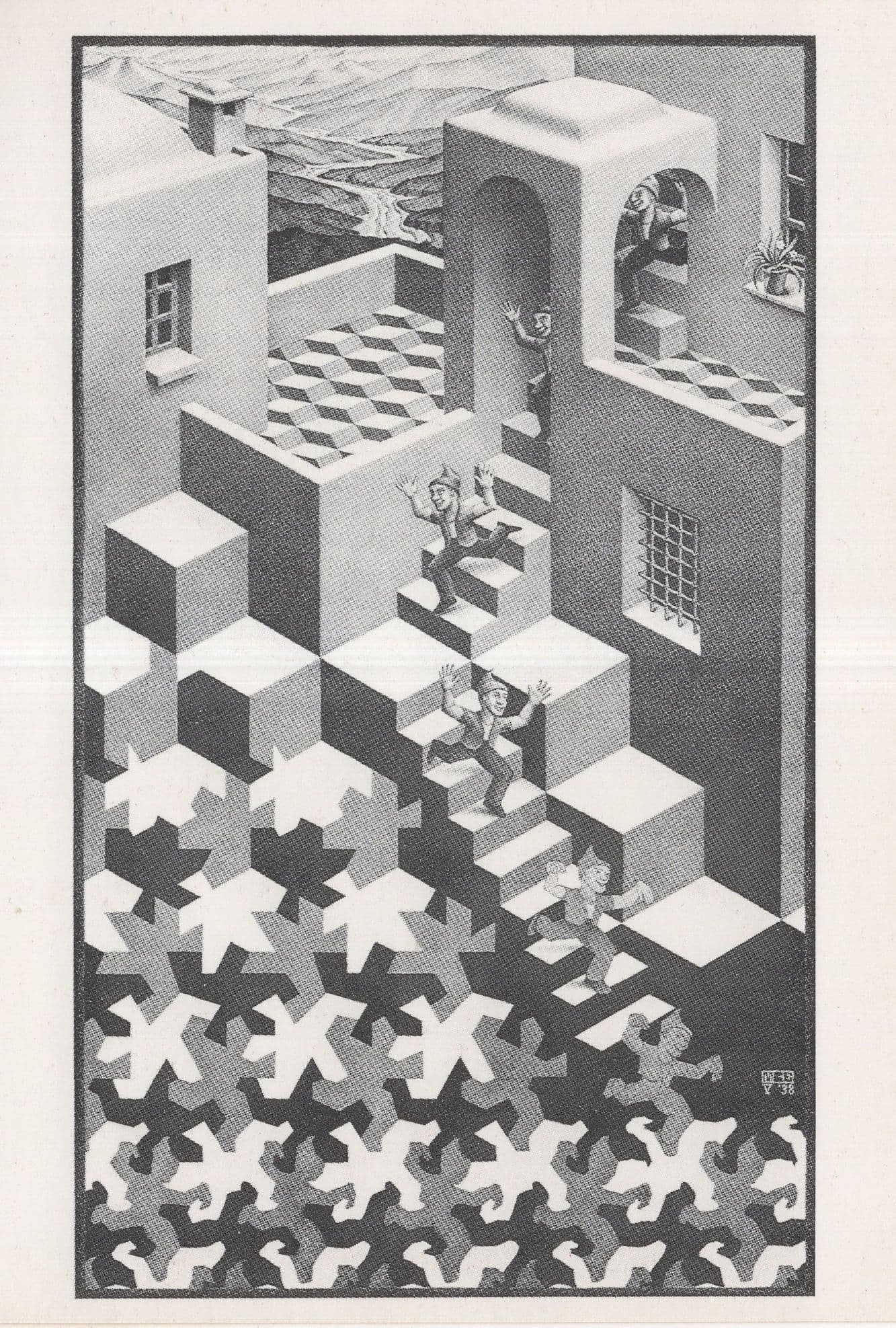 Cycle Bicycle MC Escher Dutch Artist Painting Postcard