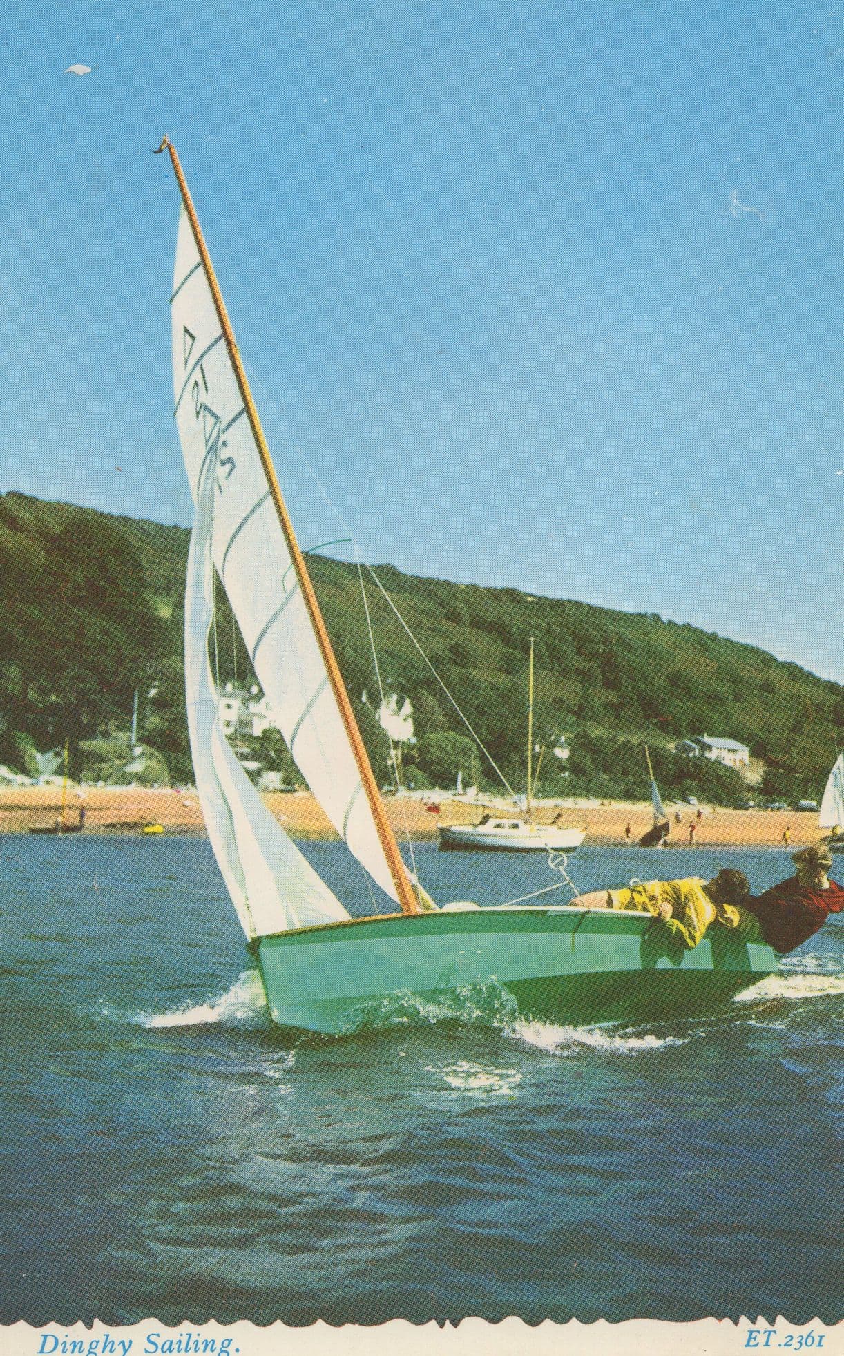 Crazy Boat Edge Stuntman Antics Dinghy Sailing 1970s Postcard