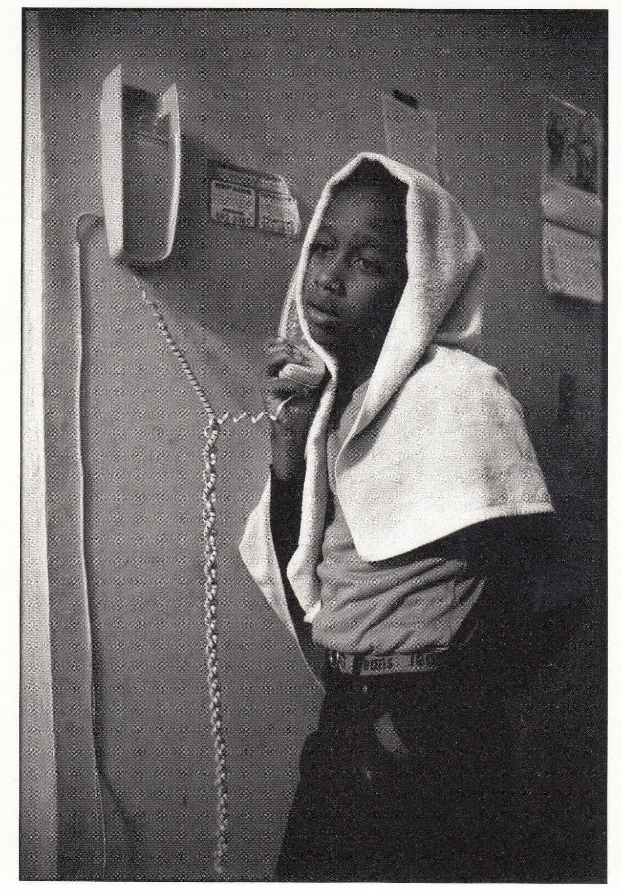 Boy With Hoody With 1980s Telephone All Knotted Spanish Harlem Photo Postcard