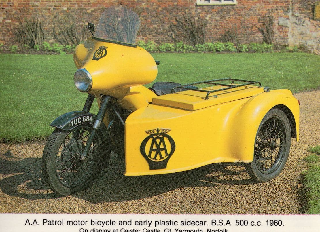 AA Patrol Motorcycle Bike Cycle Great Yarmouth Norfolk Postcard