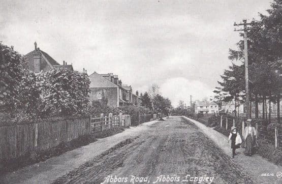 Abbots Road Child at Telegraph Pole Kings Langley Herts Rare Museum Postcard