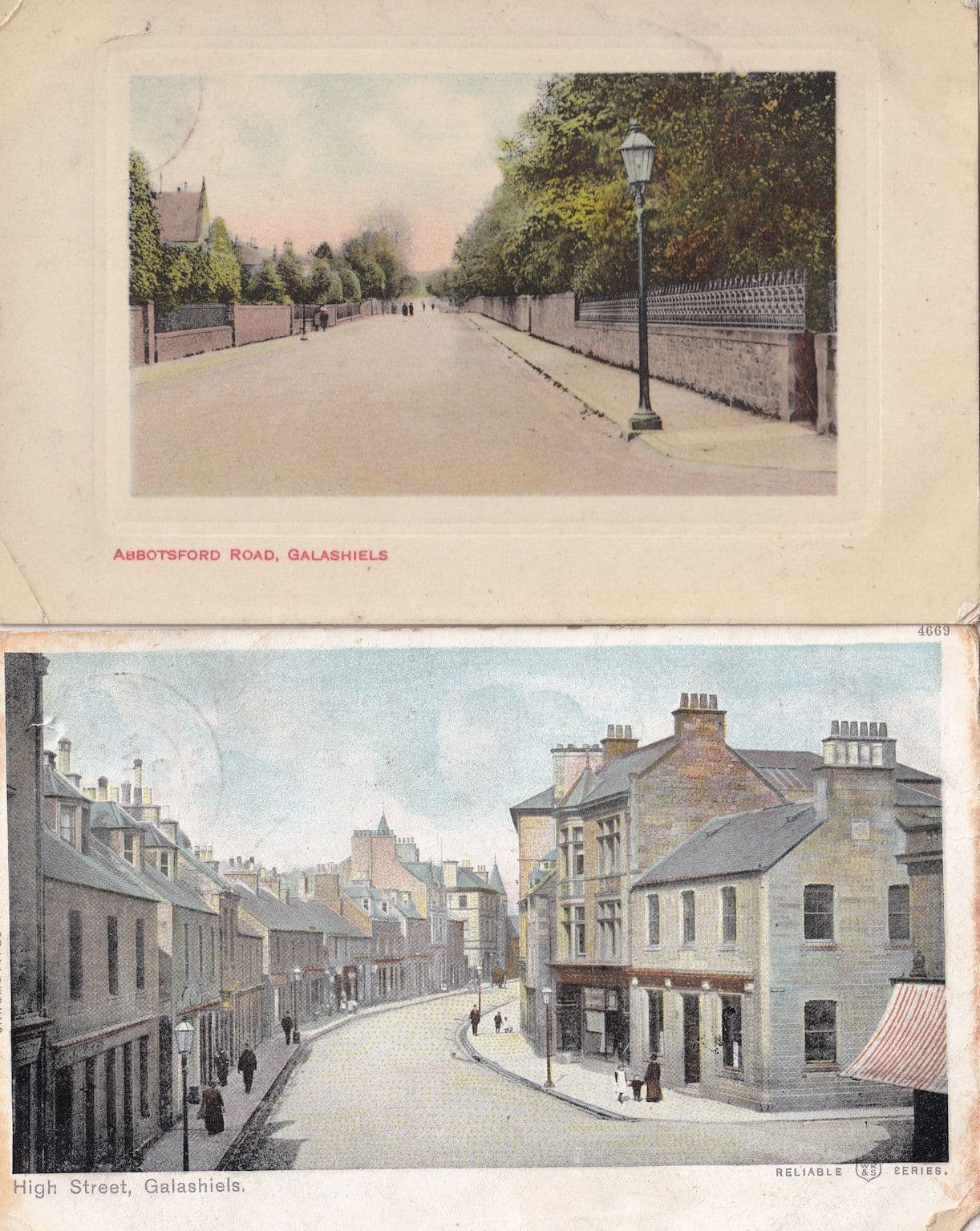 Abbotsford Road Galashiels Scotland 2x Old Postcard s