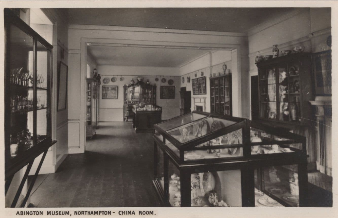 Abington Museum Northampton China Room Old Pottery Postcard