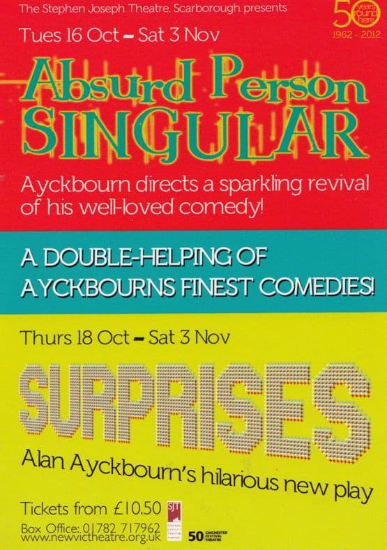 Absurd Person Singular Play New Vic Theatre Gala Poster Postcard Style Card