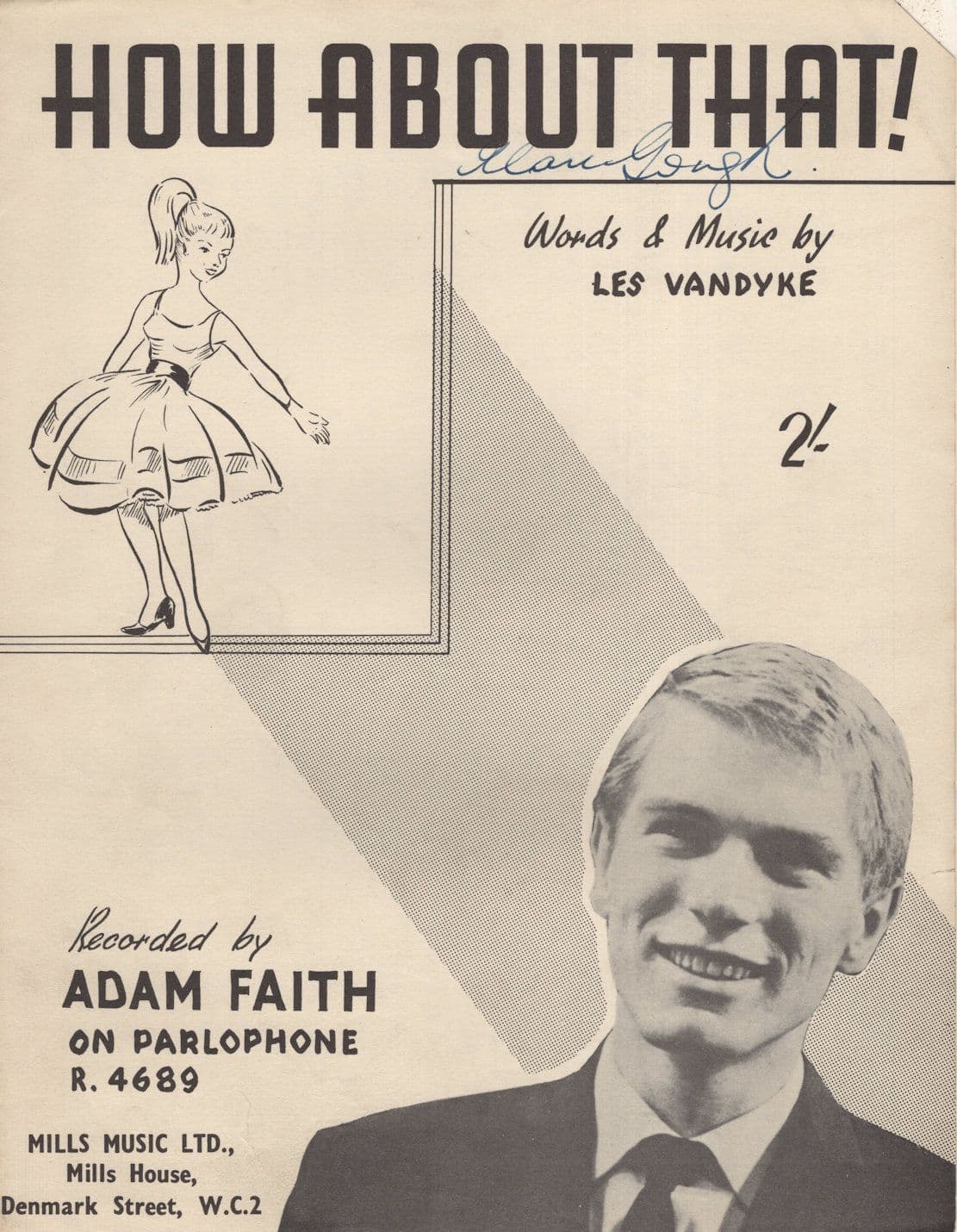 Adam Faith How About That Sheet Music