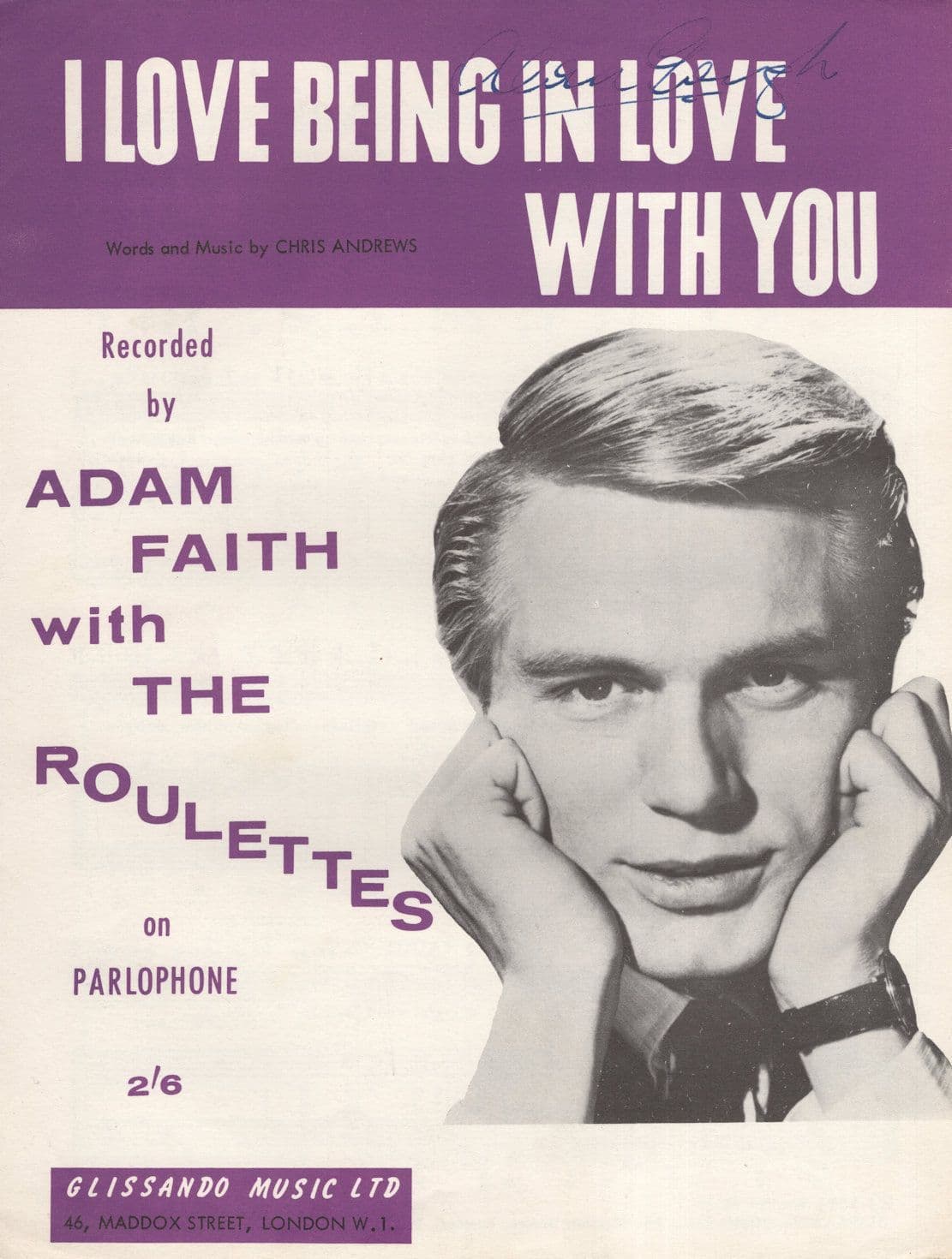 Adam Faith & The Roulettes I Love Being In Love With You Sheet Music