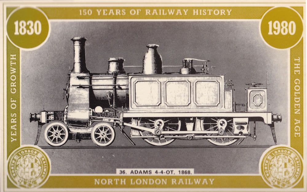 Adams 4-4-0T Victorian London North Railway 1868 Train Postcard