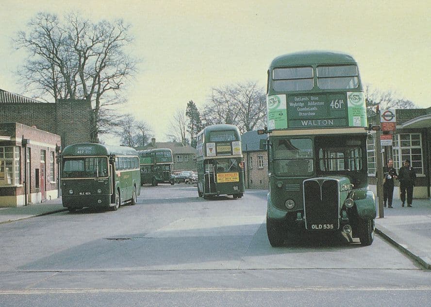 Addlestone Surrey Country Bus Station Walton 1980s Postcard