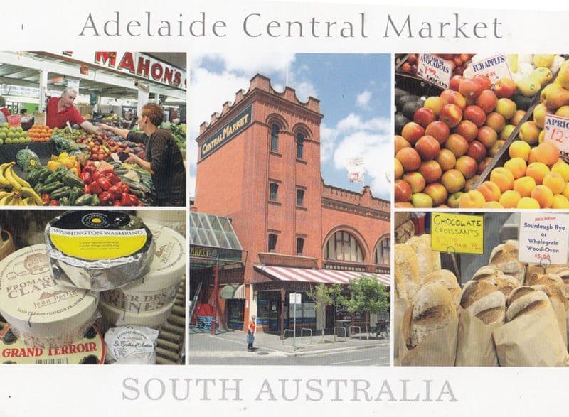 Adelaide Market Chocolate Croissants Apples Apricots Cheese Australian Postcard