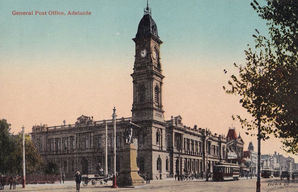 Adelaide Post Office Clock Tower Antique Australia Postcard