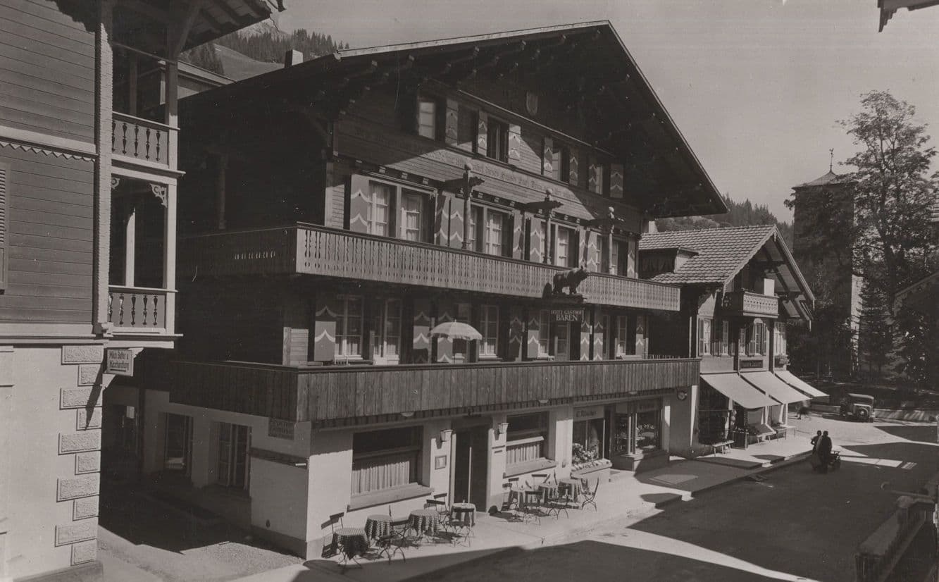Adelboden Hotel Gasthof WW2 1943 Real Photo Switzerland Postcard