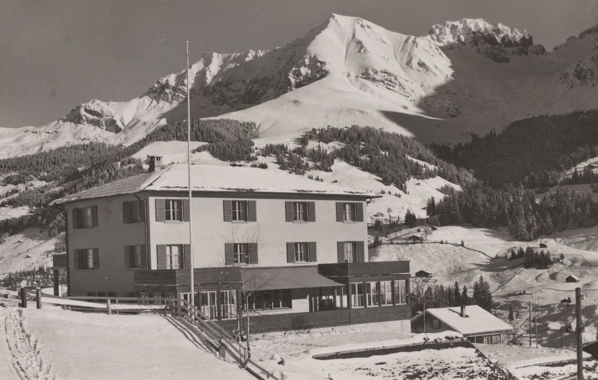 Adelboden Institut Zimmerli WW2 1945 Real Photo Swiss Postcard