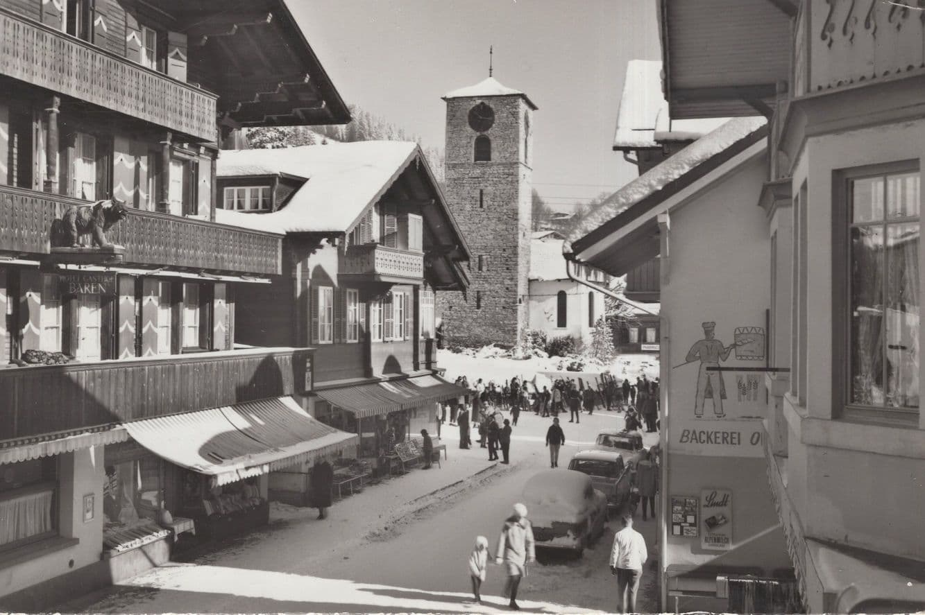 Adelboden Switzerland Bakers Backerei Dorfstrasse Shop Postcard