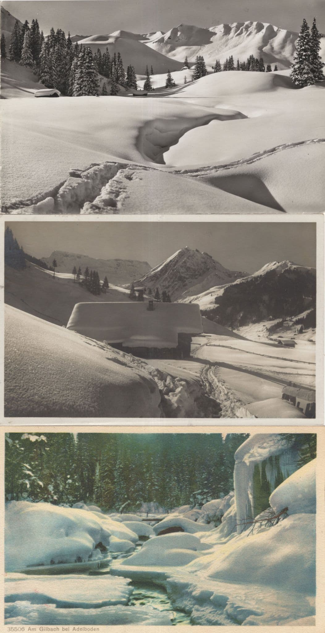 Adelboden Winter Wonderland 3x Switzerland Snowy Postcard s