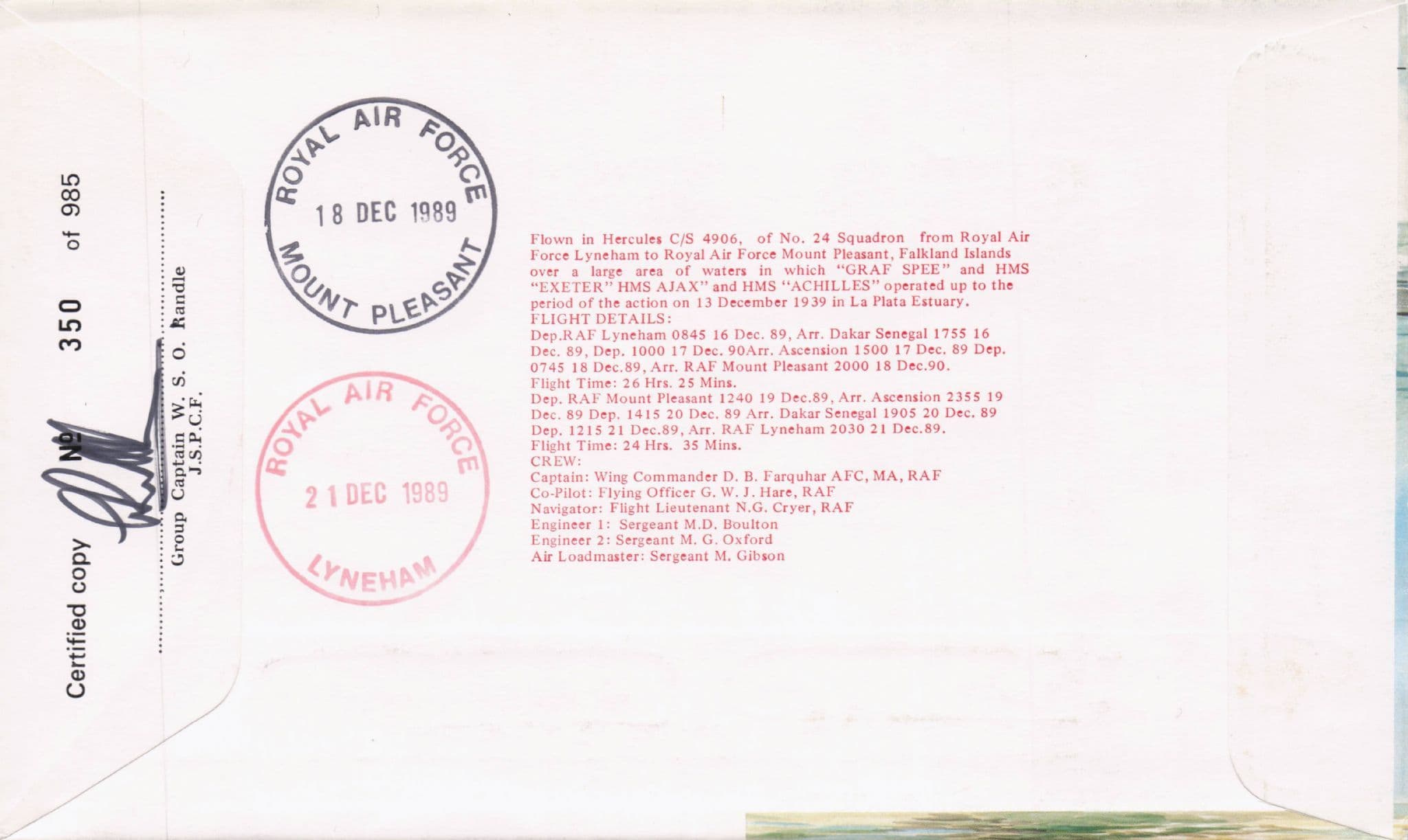 Admiral Desmond Dreyer ARB Sturdee Hand Signed Battle Of River Plate FDC & More
