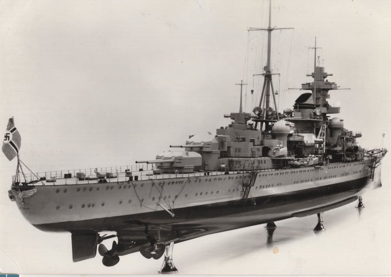 Admiral Hipper German Cruiser Ship Model Real Photo Postcard