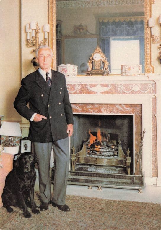 Admiral of the Fleet With Dog Earl Lord Louis Mountbatten of Burma Postcard