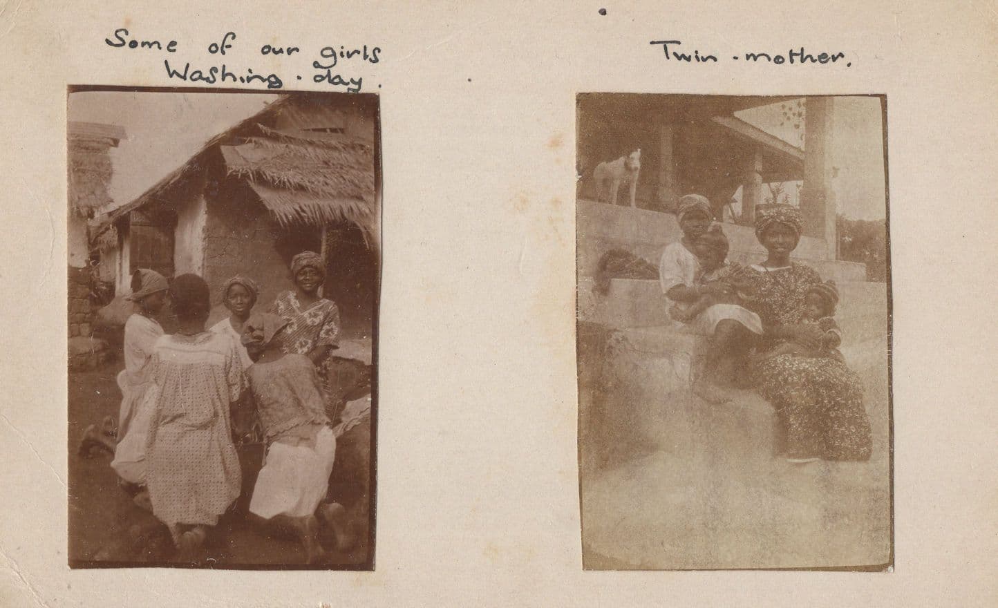 African Washing Day Women Antique Postcard Please Read