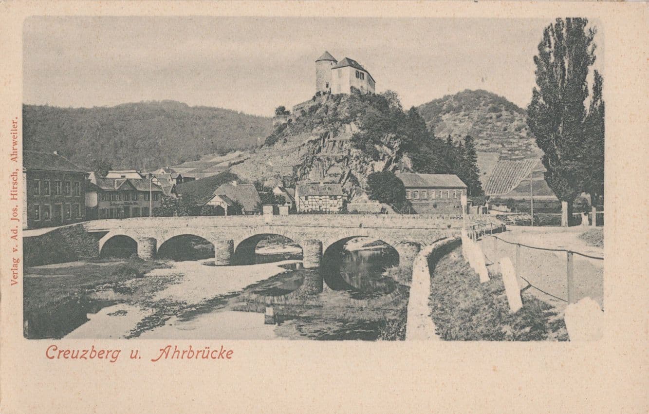 Ahrthal Creuzberg Ahrbruecke German Rhineland Old PB Postcard