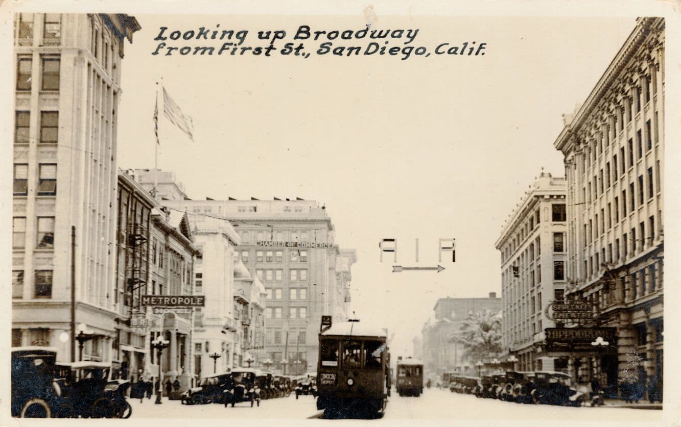 AIA Hong Kong Insurance Broad Street San Diego USA RPC Old Postcard