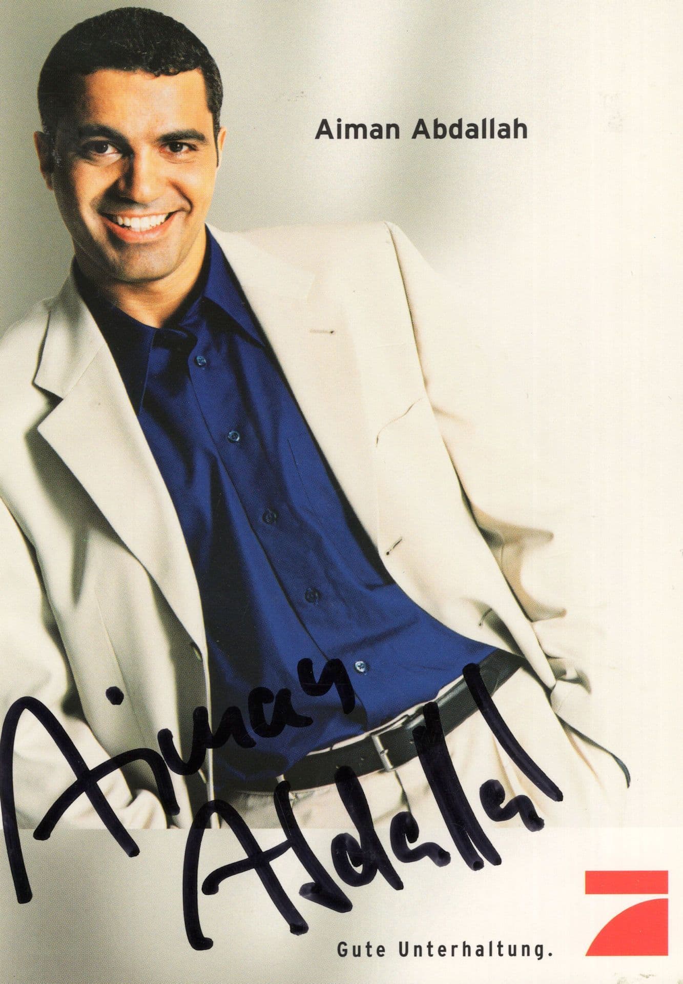 Aiman Abdallah German TV Presenter Rugby Player Hand Signed Photo