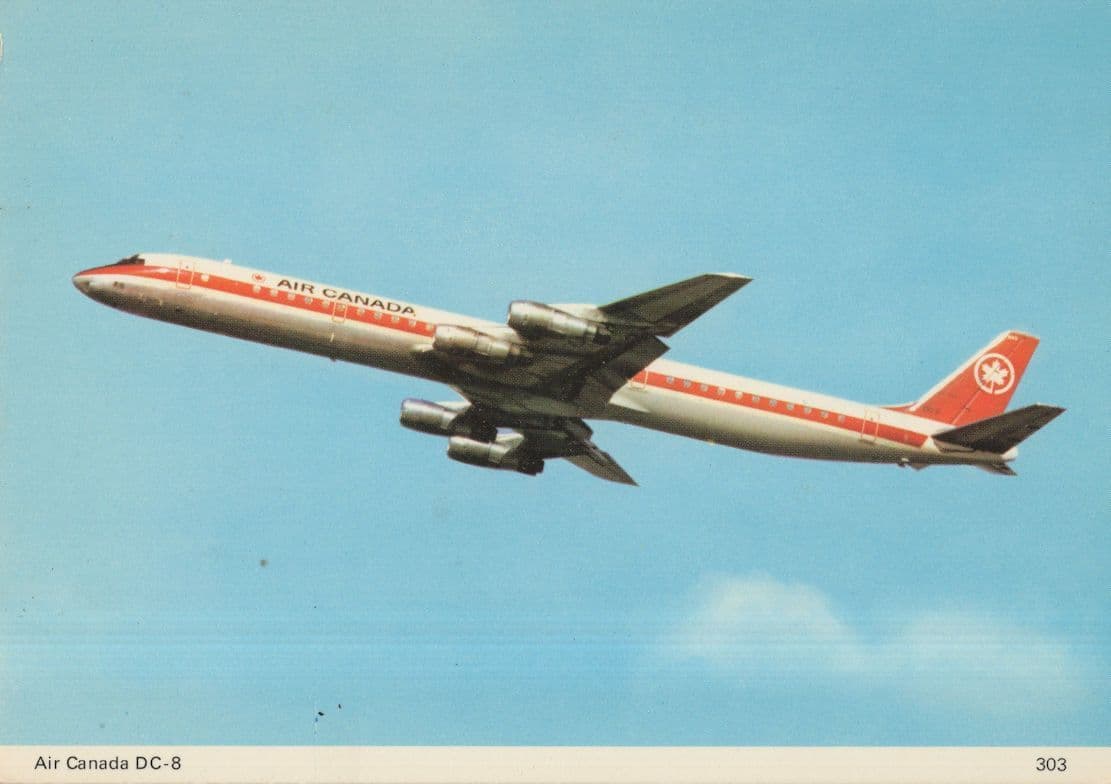 Air Canada DC-8 Plane Aircraft Postcard