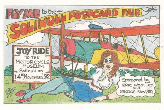 Air Hostess Fly Me To Solihull Motorcycle Show Museum West Midlands Postcard