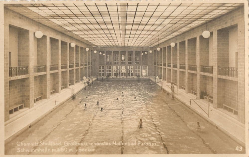 AK Chemnitz German Europa Swimming Pool Antique Postcard