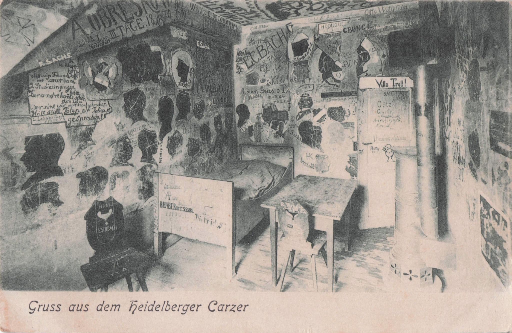AK Heidelberg Gruss aus dem Heidelberger Carzer German Old Postcard
